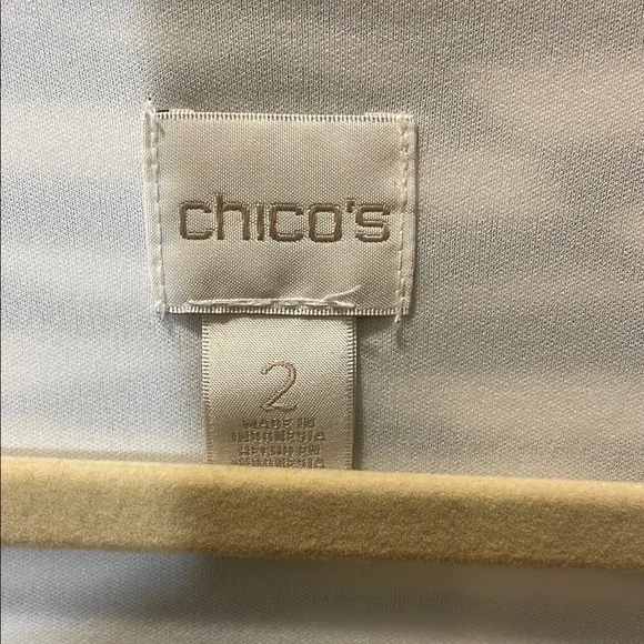 Chico's Black and White Ruched Wrap Dress - Picture 2 of 5